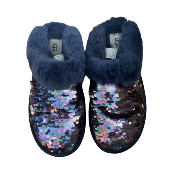 Women's UGG‎ Cluggette Slippers Sequin Navy Size 7 - Picture 2 of 9
